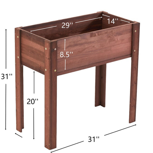 Jardinera elevada de madera con patas Pefelife