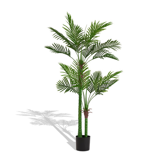 Palmera artificial de caña dorada Pefelife, planta falsa de 1,5 m de altura