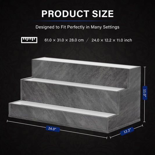 Pefelife 24 Inch LED Lighted Liquor Bottle Display Shelf