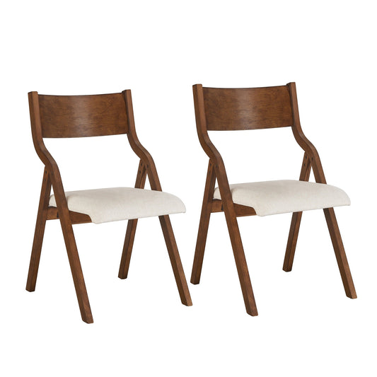 Sillas plegables tapizadas Pefelife, silla de comedor de cocina con estructura de madera maciza