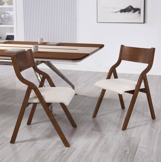 Sillas plegables tapizadas Pefelife, silla de comedor de cocina con estructura de madera maciza