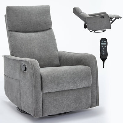 Pefelife 360 Degree Swivel Rocker Recliner Glider Chair for Adults, Living Room, Linen