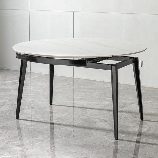 Table à manger ronde rétractable moderne Pefelife pour petite maison