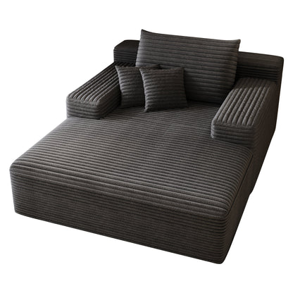 Sillón chaise longue extragrande Pefelife para interior, de piel sintética, con respaldo grueso y 3 almohadas, cómodo asiento profundo para sala de estar, sala de juegos y estudio. 