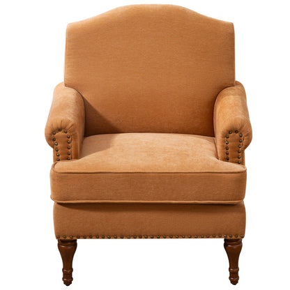 Pefelife Accent Chair Nailhead Trim Arm Chair for Bedroom Comfy Chenille Reading Accent Chairs for Living Room Chairs Durable Armchair Single Sofa Chair with Wood Legs