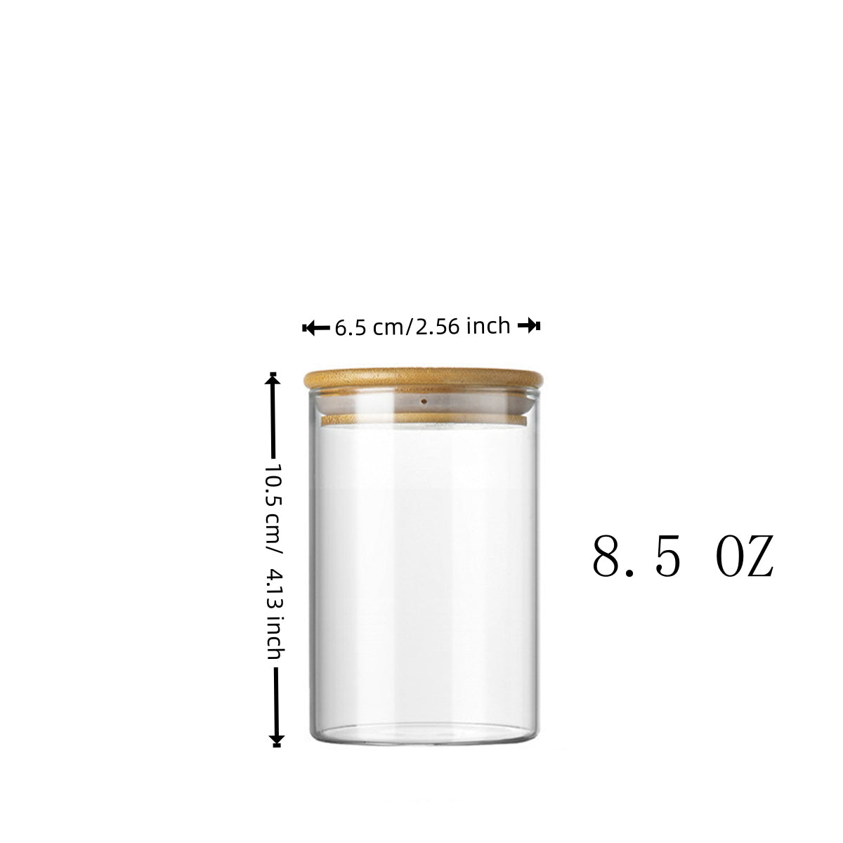 Frascos de vidrio Pefelife de 8.5 oz con tapas de bambú, 12 unidades, pequeños recipientes para almacenar alimentos