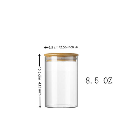 Frascos de vidrio Pefelife de 8.5 oz con tapas de bambú, 12 unidades, pequeños recipientes para almacenar alimentos