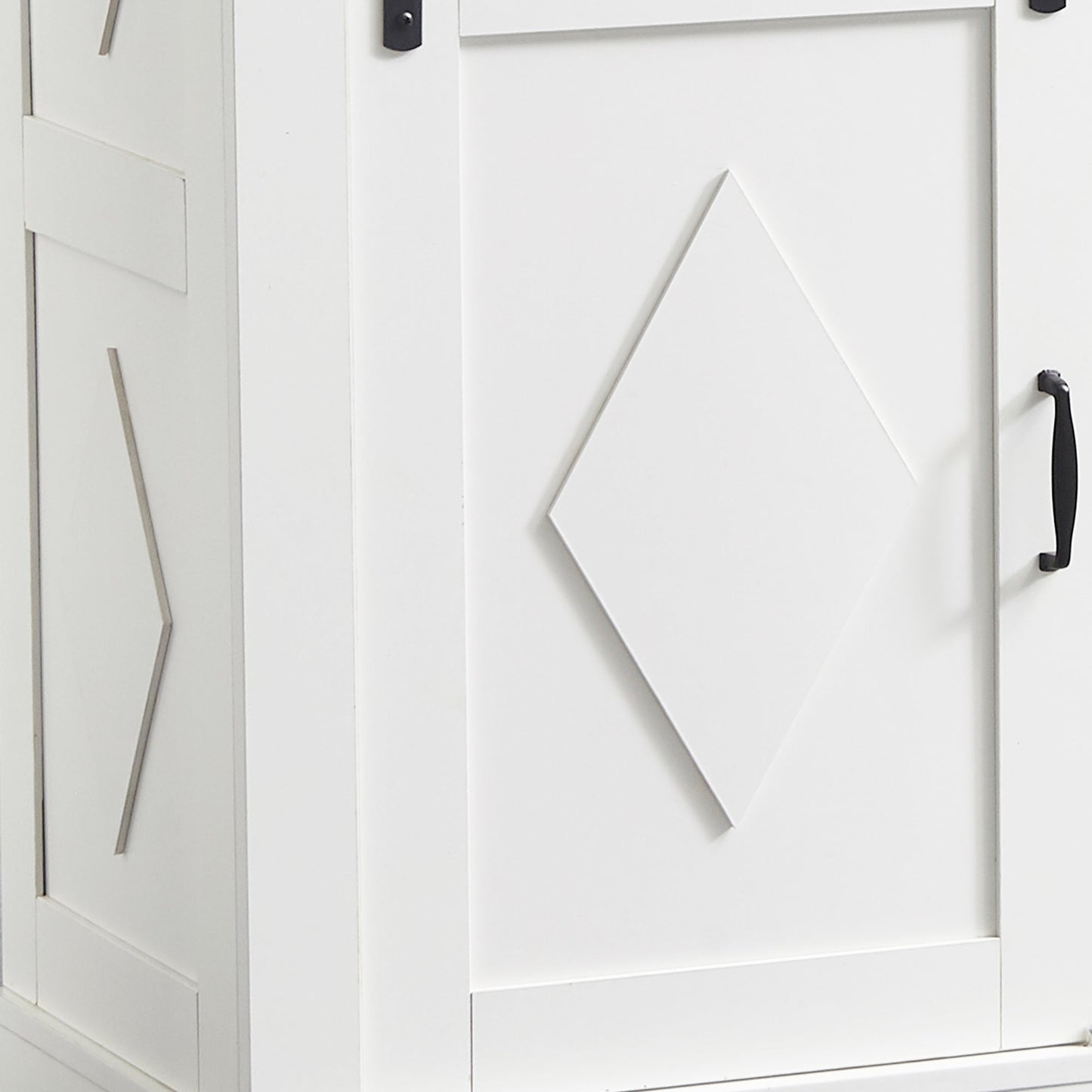 Aparador Pefelife estilo rústico con puerta corrediza, cajón, estantes ajustables y mueble de madera para cocina, comedor y sala de estar, color blanco antiguo.