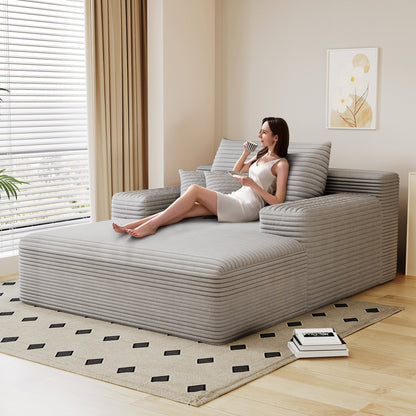 Sillón chaise longue extragrande Pefelife para interior, de piel sintética, con respaldo grueso y 3 almohadas, cómodo asiento profundo para sala de estar, sala de juegos y estudio. 