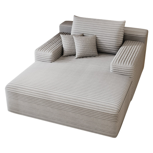 Sillón chaise longue extragrande Pefelife para interior, de piel sintética, con respaldo grueso y 3 almohadas, cómodo asiento profundo para sala de estar, sala de juegos y estudio. 