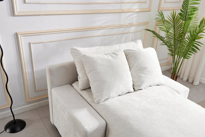 Sofá seccional Pefelife de 122 cm con chaise longue para sala de estar, moderno y contemporáneo, sofá cama seccional para apartamento, tela de chenilla.