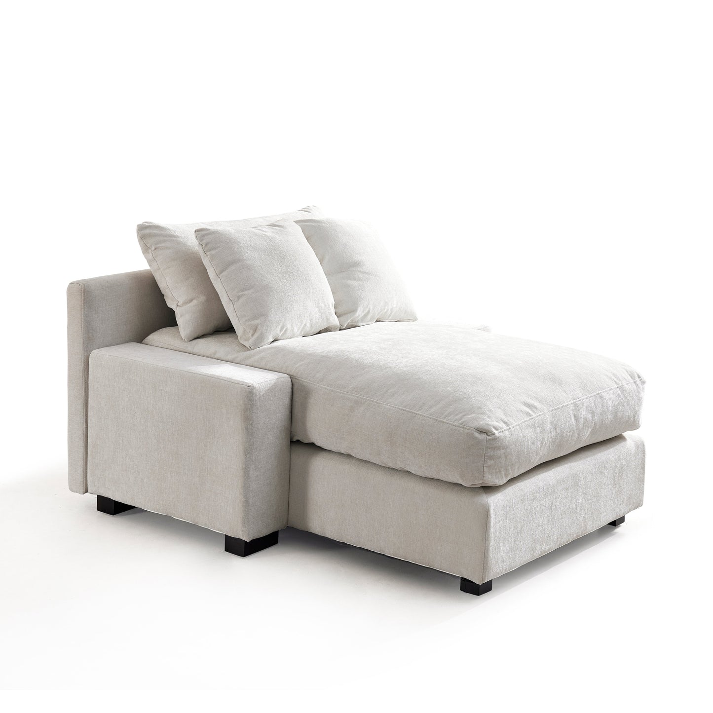 Sofá seccional Pefelife de 122 cm con chaise longue para sala de estar, moderno y contemporáneo, sofá cama seccional para apartamento, tela de chenilla.