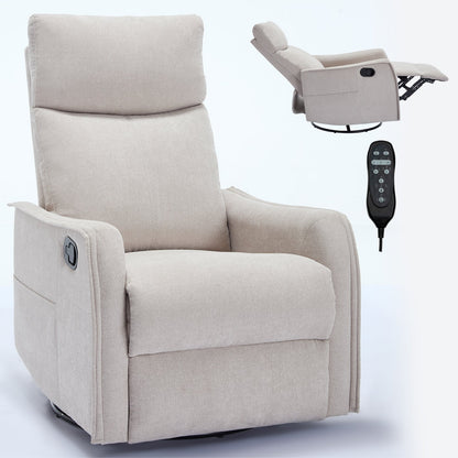 Pefelife 360 Degree Swivel Rocker Recliner Glider Chair for Adults, Living Room, Linen