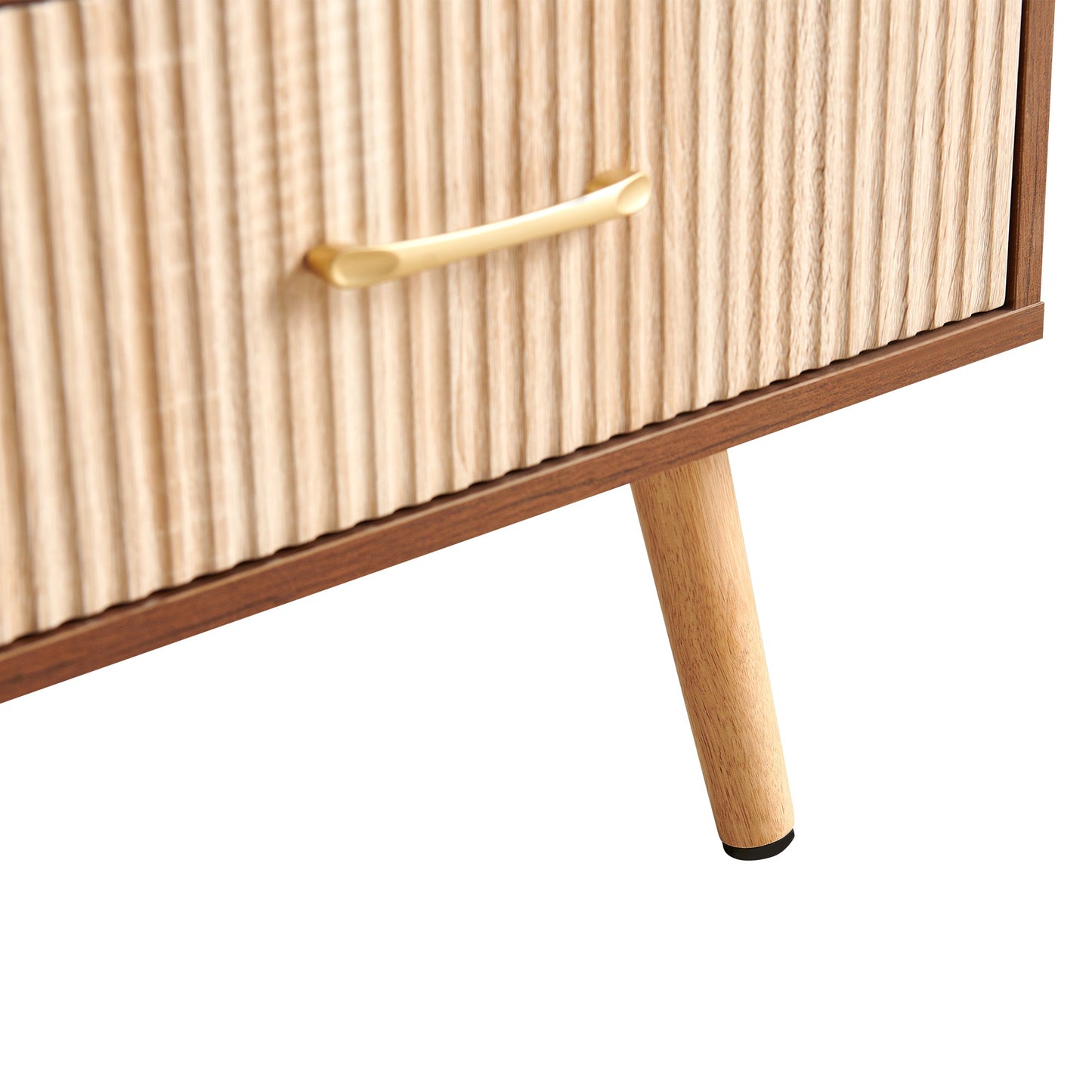 Table basse Pefelife avec rangement, table à manger bohème avec porte coulissante en rotin, petite table basse pour salon, plateau en noyer