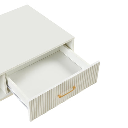 Table basse Pefelife avec rangement, table à manger bohème avec porte coulissante en rotin, petite table basse de salon, plateau blanc