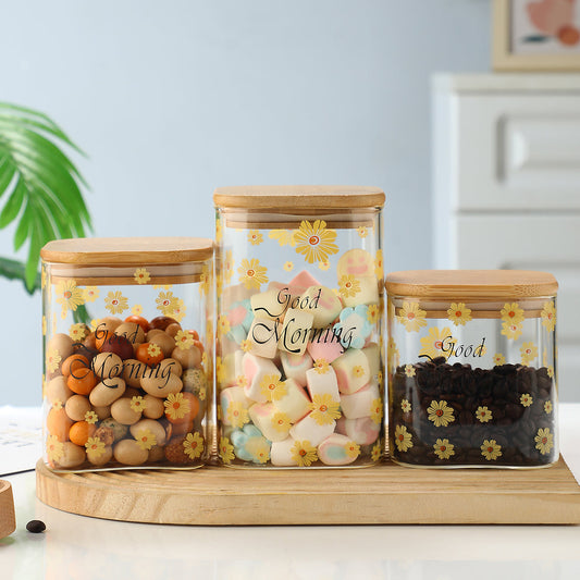 Pefelife 1500ml Glass Jar with Lid Large Clear Food Storage Containers